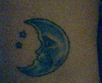 blue moon & stars tattoo