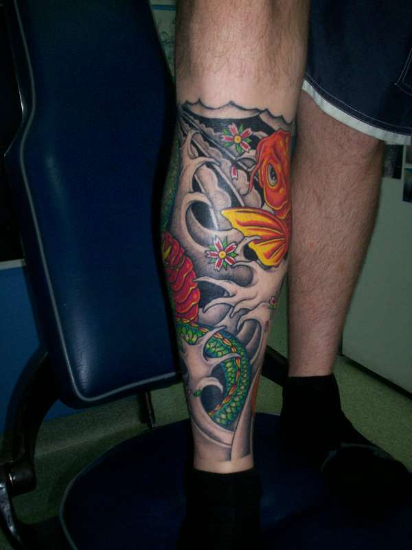0riental leg tattoo