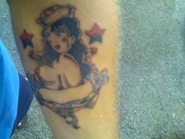 Lady in anchor tattoo