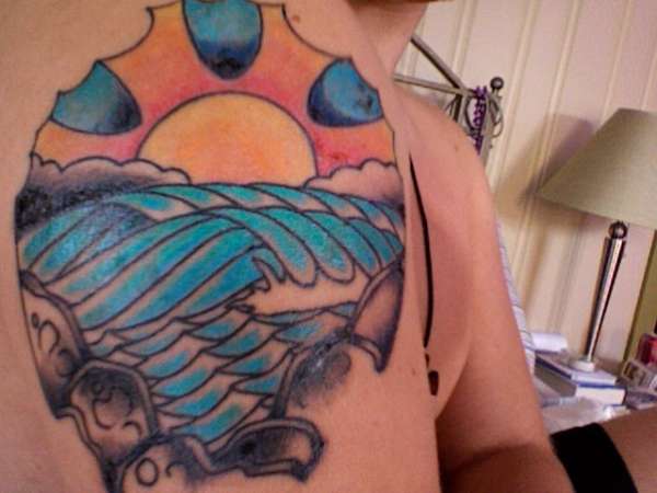 ocean waves tattoo