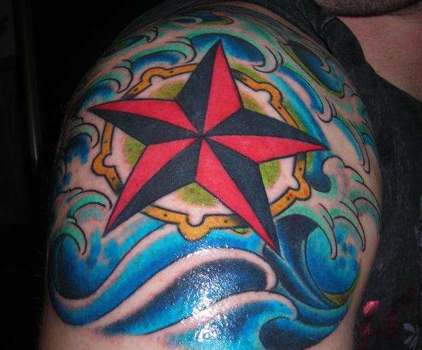 Water/Red Nautical tattoo