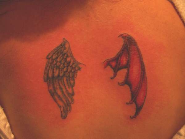 1/2 Angel - 1/2 Devil tattoo