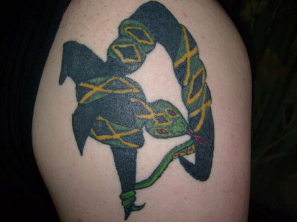 colored snake tattoo