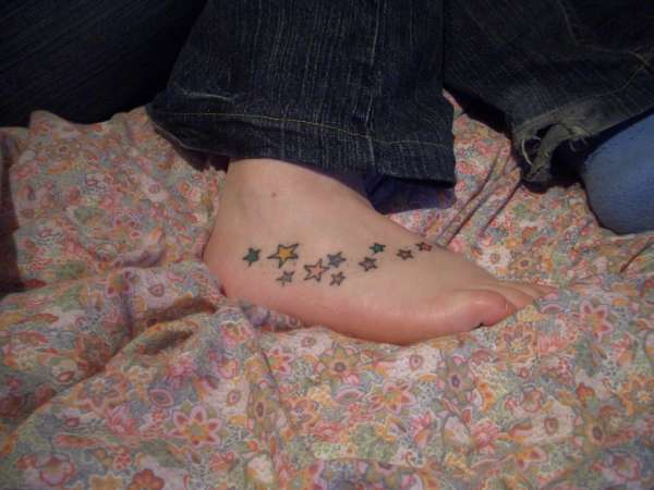 Stars on my foot tattoo