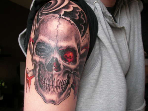 japan skull tattoo