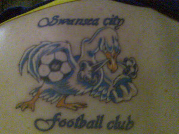 My swan on my back tattoo