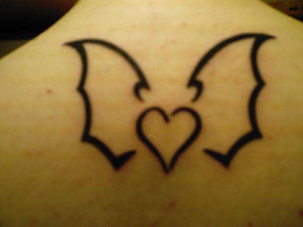 Bat Winged Heart tattoo