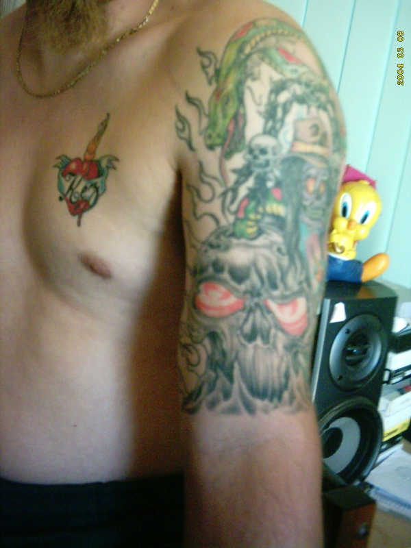 my left arm so far take 2 tattoo