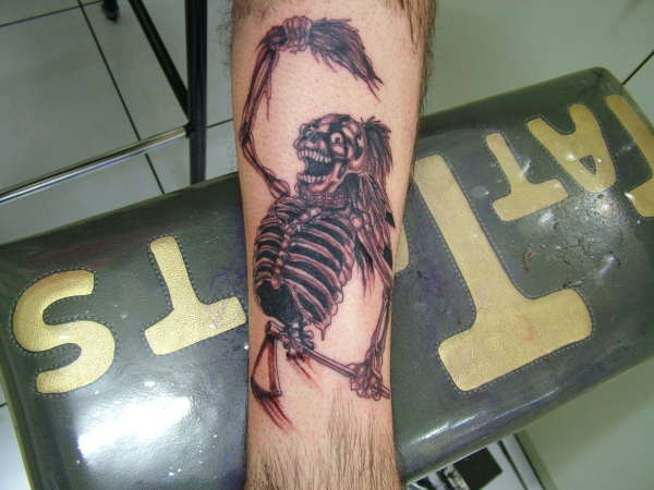 Skeleton with Sword tattoo