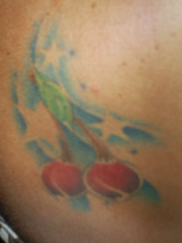 Cherries on my right lower shoulder tattoo