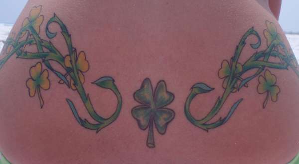 Shamrocks and Vines (back) tattoo