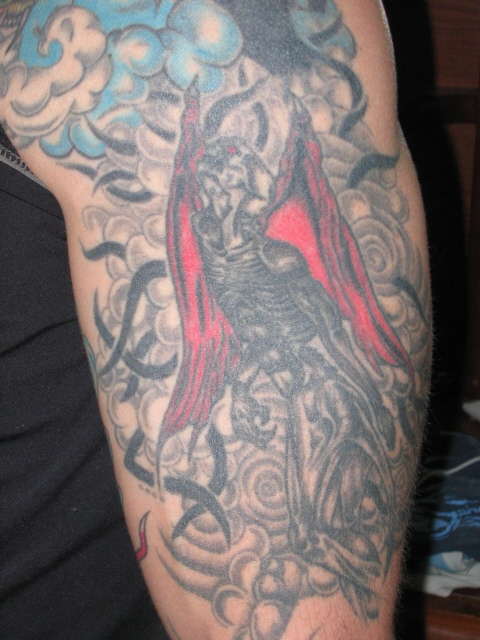 demon skeleton tattoo