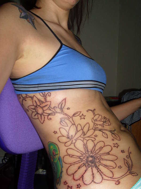 flowers unfinished! session#1 tattoo
