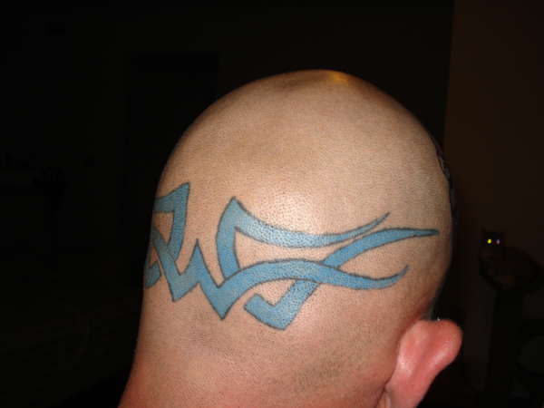 blue tribal tattoo