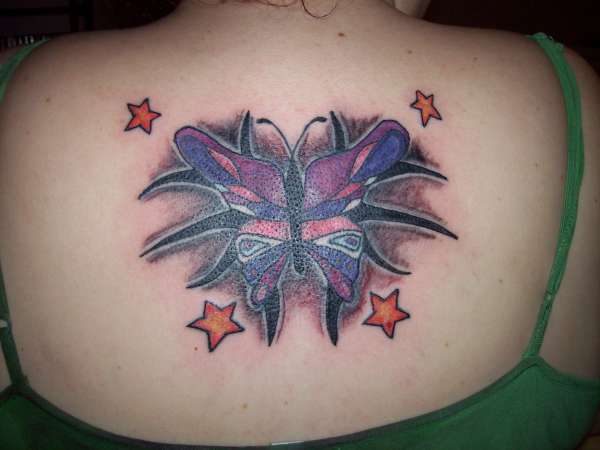 Butterflys and Stars tattoo