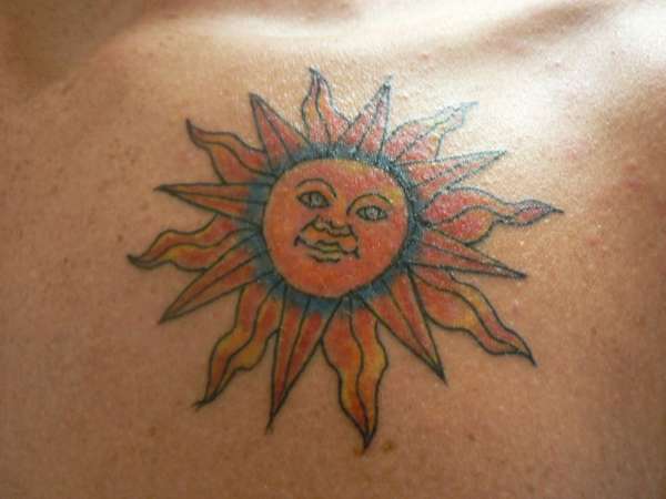 colorful sun tattoo