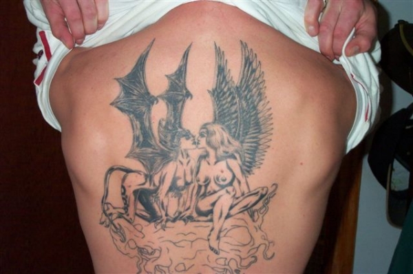 good vs evil tattoo