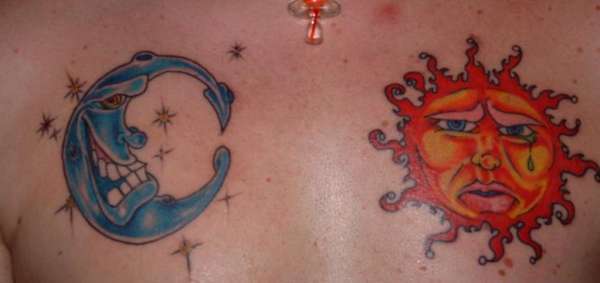 Happy Moon & Sad Sun tattoo