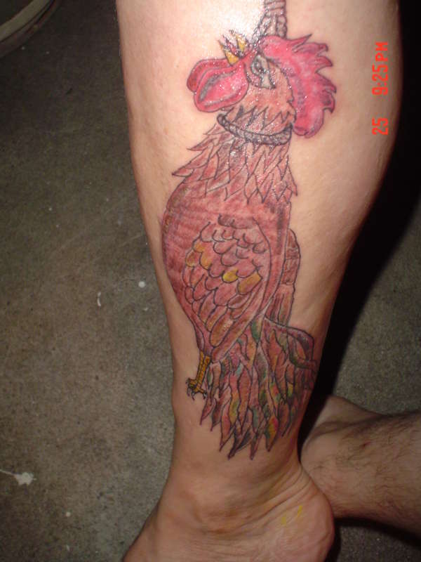 Cock That hangs below my knee tattoo