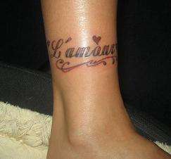 L'amour Ankle Tattoo "LOVE" tattoo