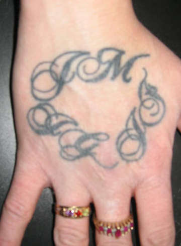LETTERING ON HAND tattoo