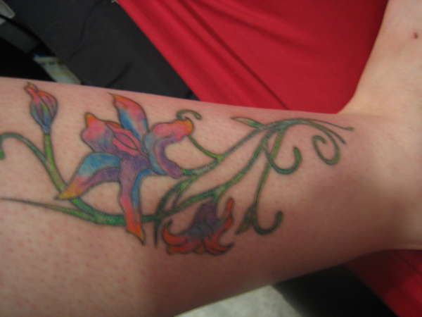 Start of my leg floral piece tattoo