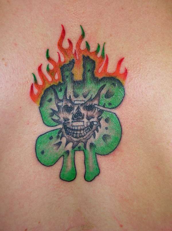 burning money tattoo