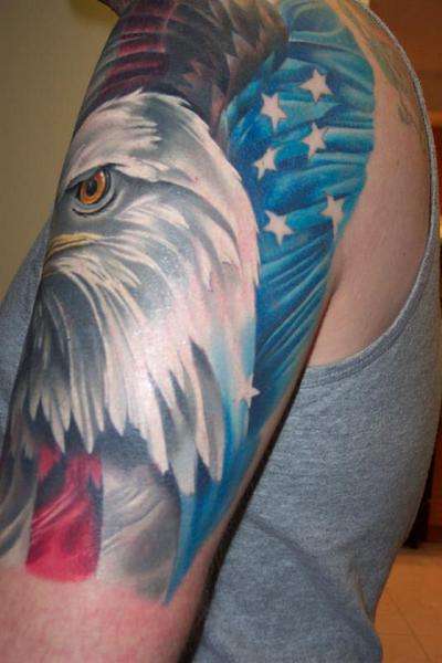 Eagle and Flag tattoo