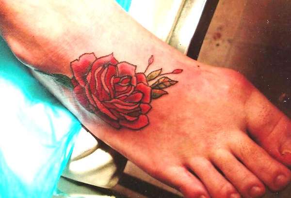 Rose on Foot by Gianna @ Powerhouse tattoo
