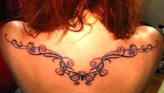 Tribal Butterfly Back by Diane at Powerhouse tattoo