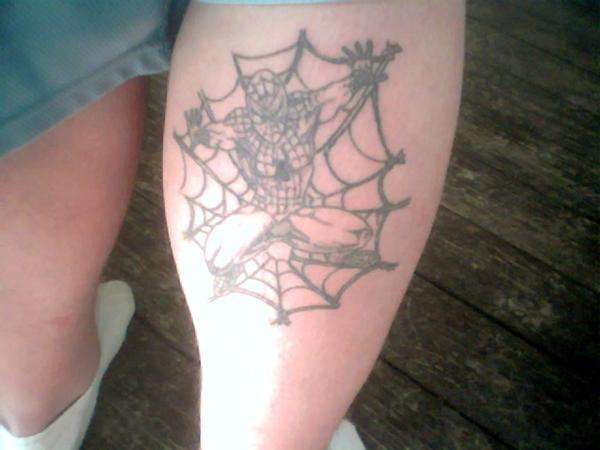 derricks spiderman tattoo