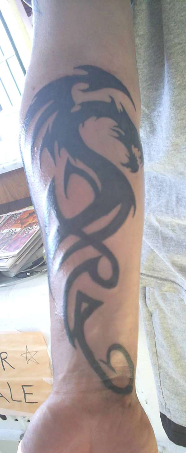 black dragon just got it tattoo