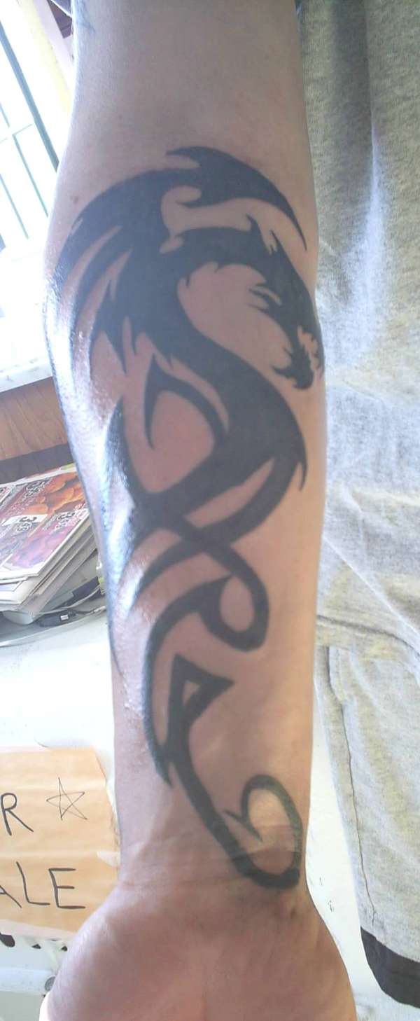black dragon just got it tattoo