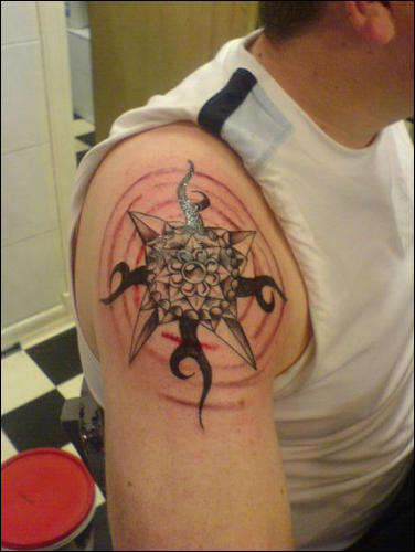 tribal star tattoo