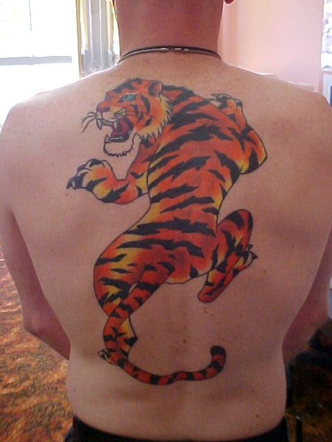 Tiger on my back tattoo