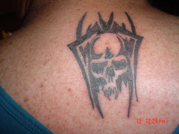 tribal skull tattoo