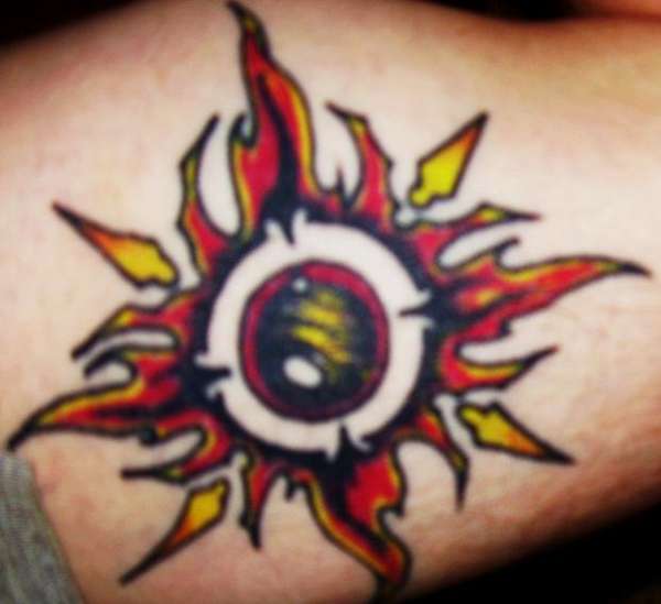 tribal sun tattoo