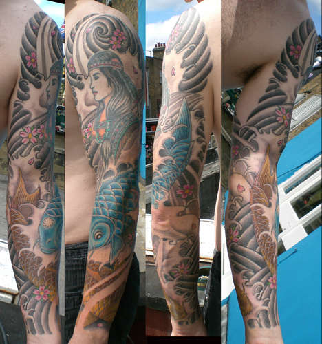 Koi full sleeve tattoo
