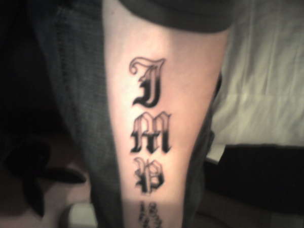 my initials JMP tattoo