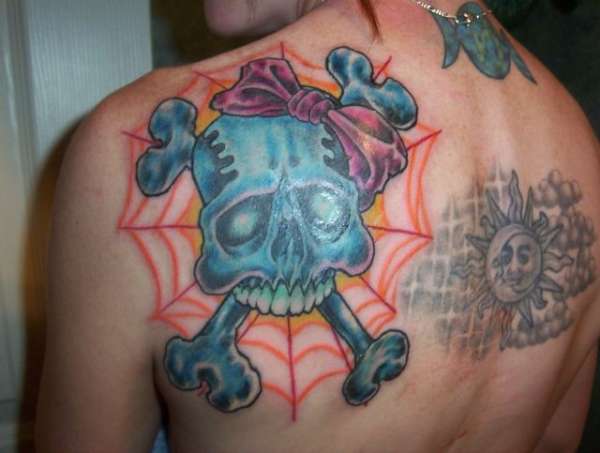 Skull and Web tattoo