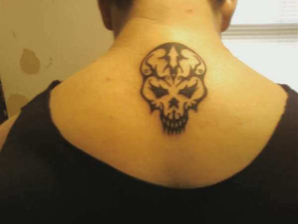 tribal skull tattoo