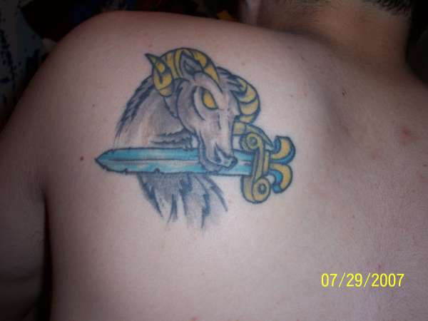 zodiac symbol- aries tattoo