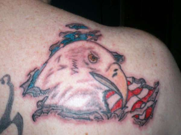 Eagle and Flag tattoo