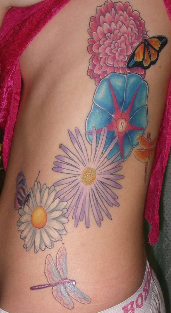 finished flowers tattoo