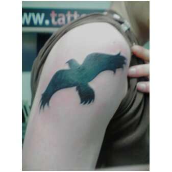 Silhouette of crow tattoo