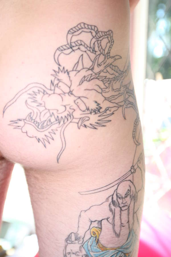 unfinished leg sleeve tattoo