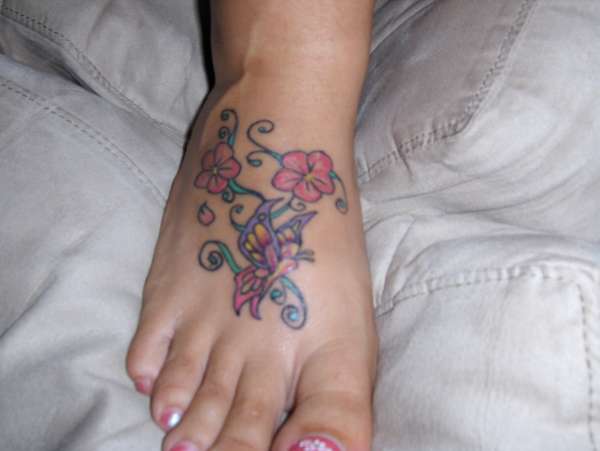 butterfly with flowers.. tattoo