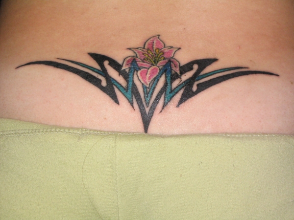 Tribal W/ Flower tattoo
