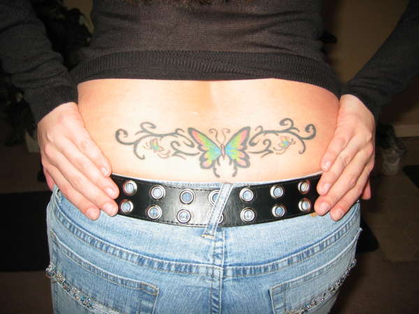 tribal butterfly tattoo