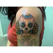 Custom design sugar skull....more work to go on it though tattoo